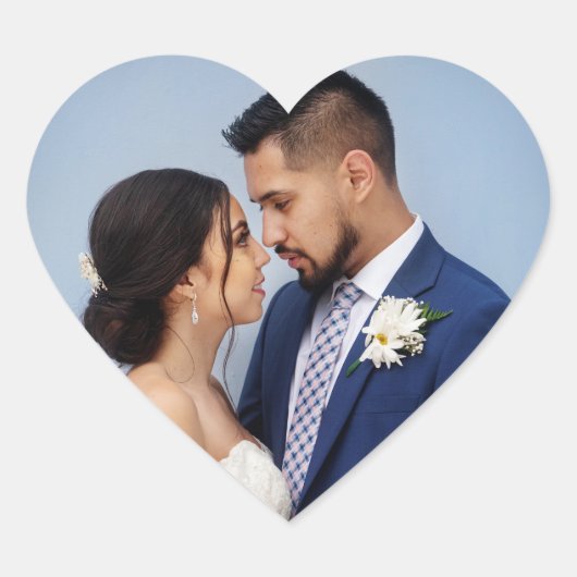 Customized Couple Wedding Photo Herz-Aufkleber (Vorderseite)