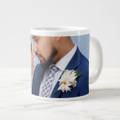 Customized Couple Wedding Photo Jumbo-Tasse (Vorderseite Rechts)