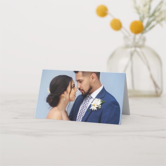 Customized Couple Wedding Photo Platzkarte (Vorderseite)