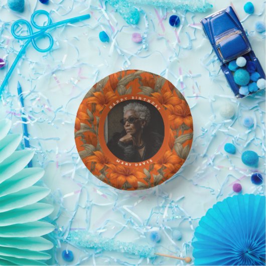 Customized Custom Lilies Flower Summer Party Pappteller (Party)