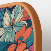 Customized Cute Floral Dark Flowers Pickleball Schläger (Linke Seite)