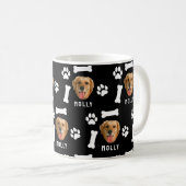 Customized Dog Pet Photo & Name Black Kaffeetasse (VorderseiteRechts)