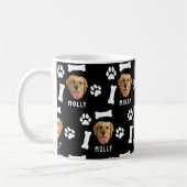 Customized Dog Pet Photo & Name Black Kaffeetasse (Links)
