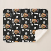 Customized Dog Pet Photo & Name Black Sherpadecke (Vorderseite (Horizontal))