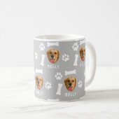 Customized Dog Pet Photo & Name Gray Kaffeetasse (VorderseiteRechts)