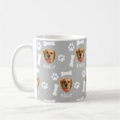 Customized Dog Pet Photo & Name Gray Kaffeetasse (Links)