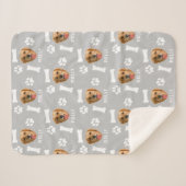 Customized Dog Pet Photo & Name Gray Sherpadecke (Vorderseite (Horizontal))