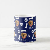 Customized Dog Pet Photo & Name Navy Blue Kaffeetasse (Mittel)