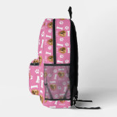 Customized Dog Pet Photo & Name Pink Bedruckter Rucksack (Rechts)