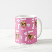 Customized Dog Pet Photo & Name Pink Kaffeetasse (VorderseiteRechts)