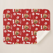 Customized Dog Pet Photo & Name Red Sherpadecke (Vorderseite (Horizontal))