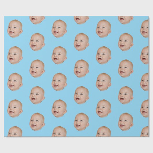 Customized Face 1st 10th 20th 30th Birthday Party Geschenkpapier (Flach)