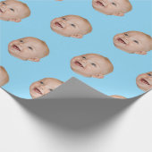 Customized Face 1st 10th 20th 30th Birthday Party Geschenkpapier (Ecke)