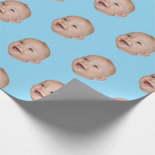 Customized Face 1st 10th 20th 30th Birthday Party Geschenkpapier (Ecke)