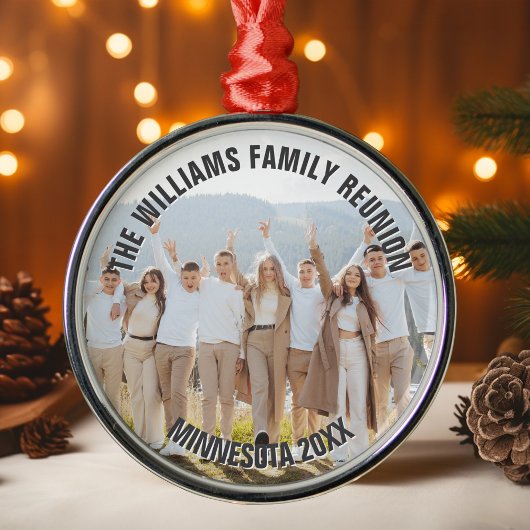 Customized Family Reunion Photo 2025 Christmas Ornament Aus Metall