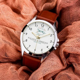 Customized Floral Monogram Timepiece for Him & Her Armbanduhr