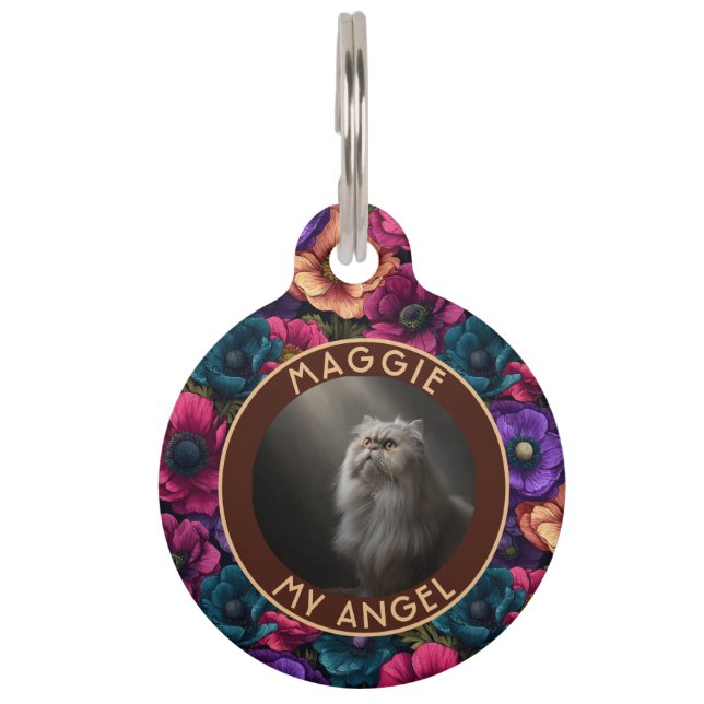 Customized Fur Dad Gift Anemones Flower Haustiermarke (Vorderseite)