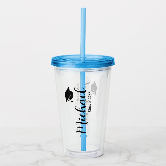Customized graduation mug with lid acryltrinkbecher (Vorderseite)