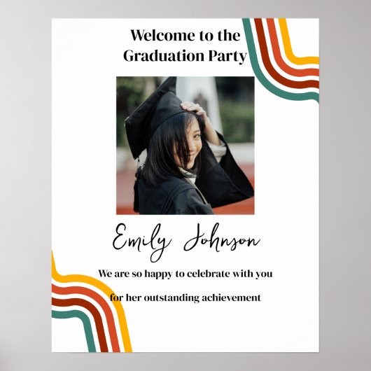 Customized Graduation Party Poster Boho (Vorne)