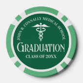 Customized Green Medical School Graduation Party Pokerchips (Rückseite)