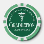 Customized Green Medical School Graduation Party Pokerchips (Vorderseite)