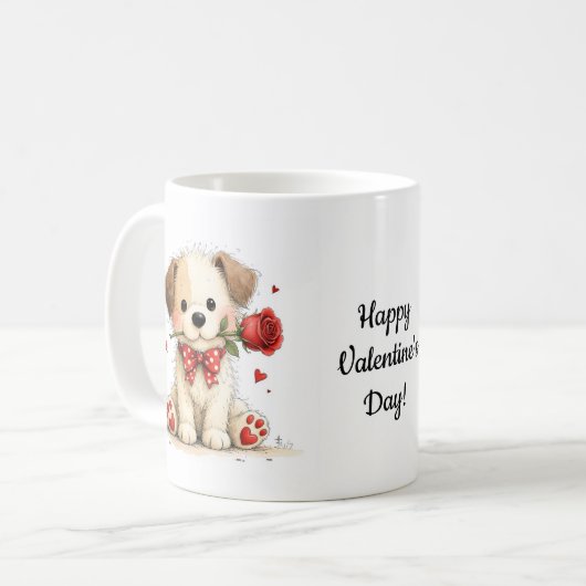 Customized Happy Valentine's Day Mug Kaffeetasse (Vorderseite Links)