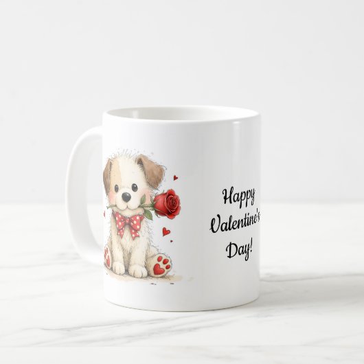 Customized Happy Valentine's Day Mug Kaffeetasse (Vorderseite Links)
