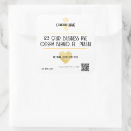 Customized HEART Thank GOD For YOU Business Return Quadratischer Aufkleber