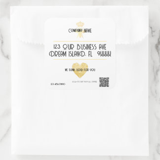 Customized HEART Thank GOD For YOU Business Return Quadratischer Aufkleber