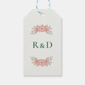 Customized Initials Blush Garden Wedding Favor Geschenkanhänger (Rückseite)