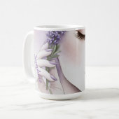 Customized Lavender Purple Woman Elegant Beauty  Kaffeetasse (Vorderseite Links)