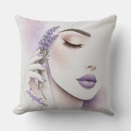 Customized Lavender Purple Woman Elegant Beauty  Kissen
