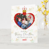 Customized Merry christmas & Happy new Year Photo Karte (Gelbe Blume)