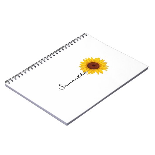 Customized minimal sunflower notebook, personalize notizblock (Linke Seite)