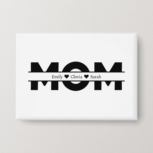 Customized mom children name button (Vorderseite)