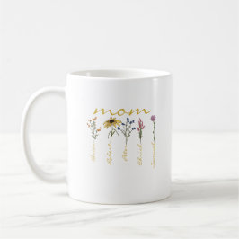Customized mom children name flower kaffeetasse