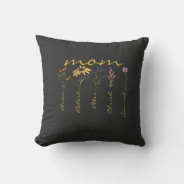 Customized mom children name flower kissen