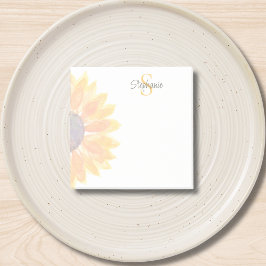 Customized Monogram Sunflower Post-it Klebezettel