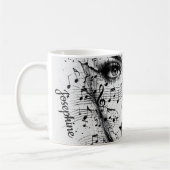 Customized Music Sheet Face Art Black White Artist Kaffeetasse (Links)