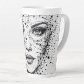 Customized Music Sheet Face Art Black White Artist Milchtasse (Rechte Ecke)