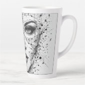 Customized Music Sheet Face Art Black White Artist Milchtasse (Rechts)