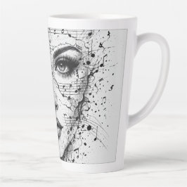 Customized Music Sheet Face Art Black White Artist Milchtasse