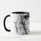 Customized Music Sheet Face Art Black White Artist Tasse (Links)