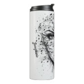 Customized Music Sheet Face Art Black White Artist Thermosbecher (Nach links gedreht)