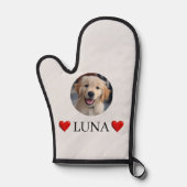 Customized My Dog Photo & Name Oven Mitt Ofenhandschuh (Vorderseite)