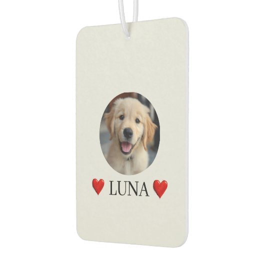 Customized My Dog with Photo & Name Air Freshener Autolufterfrischer (Links)