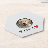 Customized My Dog with Photo & Name Paper Coaster Untersetzer (angewinkelt)
