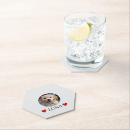 Customized My Dog with Photo & Name Paper Coaster Untersetzer
