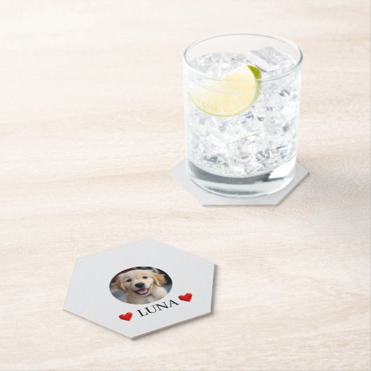 Customized My Dog with Photo & Name Paper Coaster Untersetzer (Vor Ort)