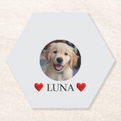 Customized My Dog with Photo & Name Paper Coaster Untersetzer (Vorderseite)